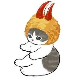 💗 kot, zwierzę, krab, owoce morza, słodki, kapelusz telegram sticker