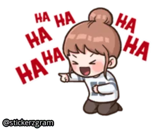 😆 HA HA HA HA HA HA risa, riendo, feliz, gracioso, dibujo animado, emoji, humor telegram sticker