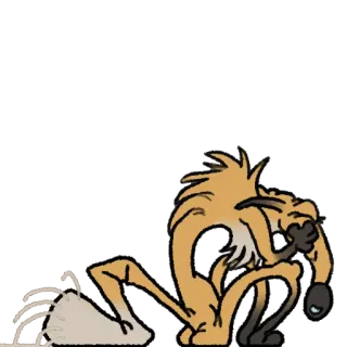 😔 Dibujo animado, Animal, Zorro, Molesto, Triste whatsapp sticker