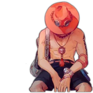 😴 Ace One Piece Аниме, Ван Пис, Эйс, Пират, Приключение, Персонаж telegram sticker