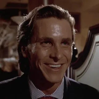 🗿 Patrick Bateman American Psycho Patrick Bateman, American Psycho, Christian Bale, 80s, yuppie, finance, movie telegram sticker