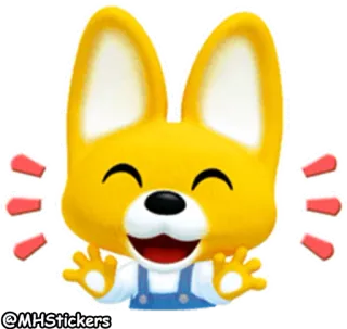 🤗 @MHStickers การ์ตูน, หมา, สีเหลือง, มีความสุข telegram sticker