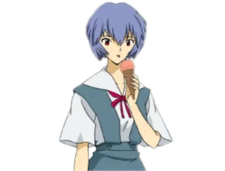 😐 Rei Ayanami Neon Genesis Evangelion Anime, Personagem, Sorvete, Garota, Rei Ayanami, Neon Genesis Evangelion whatsapp sticker