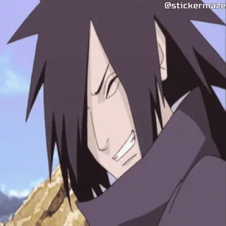 😆 Madara Uchiha Naruto 애니메이션, 만화, 우치하, 마다라, 악당, 악, 비웃음 telegram sticker
