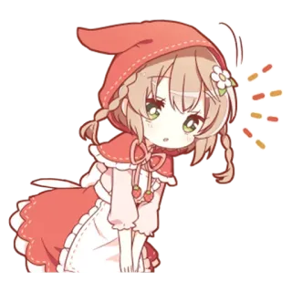 👀 garota anime, fofa, kawaii, chapeuzinho vermelho telegram sticker