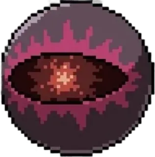 🌟 eye, pixel art, creature, monster, glowing, dark telegram sticker