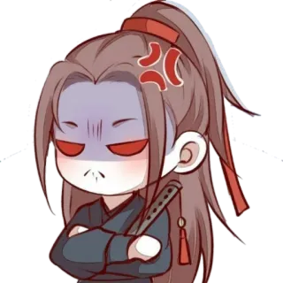 🏵 Anime, Arrabbiato, Frustrato, Flauto, Abbigliamento tradizionale telegram sticker