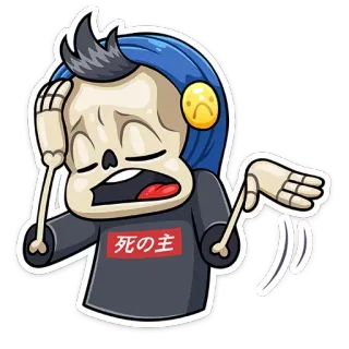 🤦‍♂️ 死の主 kerangka, anime, kartun, karakter, kematian, sedih whatsapp sticker
