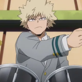🎭 Bakugo Katsuki My Hero Academia Anime, My Hero Academia, Bakugo, Katsuki Bakugo, Drum, Kartun telegram sticker