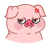 😠 pig, angry, cartoon, animal, cute, pink, face telegram sticker