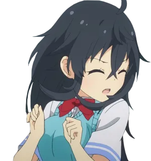 😣 anime, menina, fofa, sorrindo, desenho animado telegram sticker