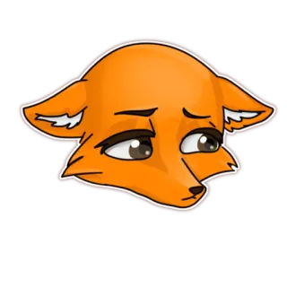 😢 สุนัขจิ้งจอก, สัตว์, การ์ตูน, น่ารัก, สติกเกอร์ telegram sticker