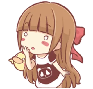 🤔 애니메이션 여자, 만화, 귀여운, 카와이, 여자, 치비 telegram sticker