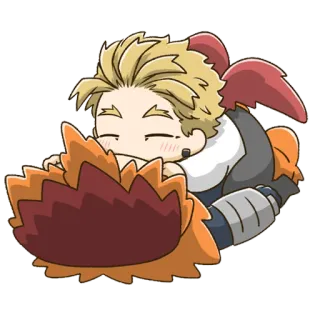 ❤️ Hawks My Hero Academia anime, hero, wings, sleeping, cute whatsapp sticker