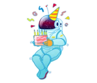 🎂 astronaut, birthday, cake, party, space, celebration telegram sticker