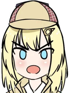 🕵️‍♀️ Amelia Watson anime, cartoon, detective, Amelia Watson, VTuber whatsapp sticker