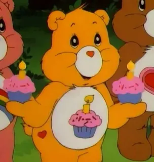 🎂 Birthday Bear Care Bears Care Bears, Geburtstagsbär, Cartoon, Bär, Muffin, Geburtstag, süß whatsapp sticker