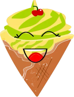 😂 sorvete, sobremesa, cone, comida, doce, guloseima, desenho animado, personagem telegram sticker