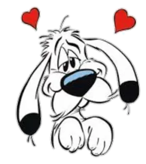 😍 cachorro, desenho animado, corações, animal, fofo whatsapp sticker