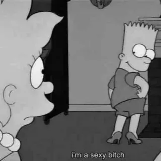 🍑 Bart Simpson The Simpsons i'm a sexy bitch Cartoon, Offensiv, Bart Simpson, Lisa Simpson, Die Simpsons whatsapp sticker