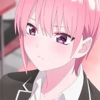🦊 anime, chica, pelo rosa, linda, retrato, animación telegram sticker