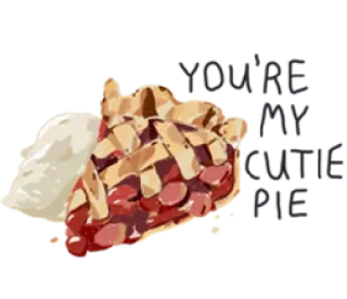 ❤️ YOU'RE MY PIE RATE пирог, пират, вишневый пирог, еда, десерт, мороженое telegram sticker