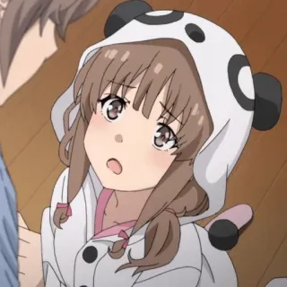 🐾 Anime, Fille, Panda, Mignon, Sweat à capuche telegram sticker