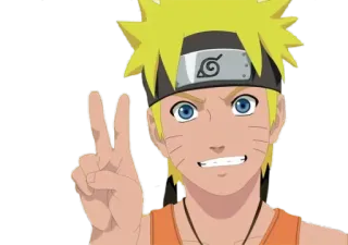✌ Naruto Uzumaki Naruto Аниме, Манга, Мультфильм, Наруто, Узумаки, Персонаж, Знак мира telegram sticker