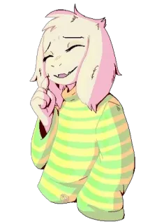 😁 Asriel Undertale cabra, monstruo, videojuego, anime, sonriendo telegram sticker