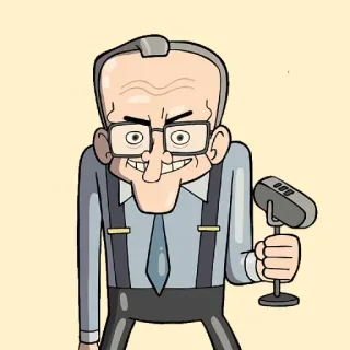 🎙 cartoon, illustration, microphone, character, person, glasses telegram sticker