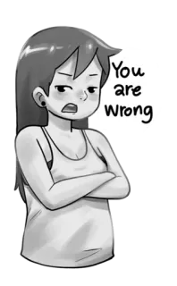 😤 You are Wrong donna, cartone animato, sbagliato, disaccordo, infastidito/a, illustrazione telegram sticker