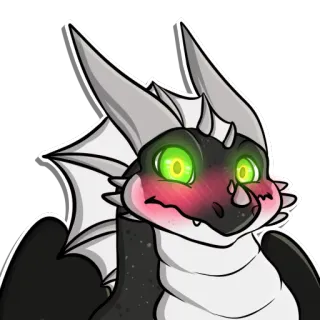 😳 dragon, furry, animal, dessin animé, mignon, illustration, rougir telegram sticker