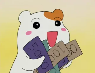 💵 chomik, pieniądze, kreskówka, słodki, zwierzę, szczęśliwy, radosny telegram sticker