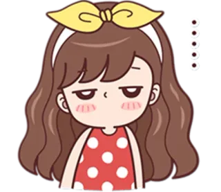 😒 cartone animato, ragazza, carino, adesivo, illustrazione, femminile telegram sticker