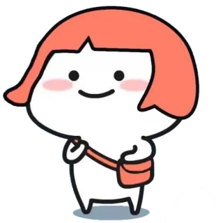 🧡 Kreskówka, Postać, Uroczy, Prosty, Ilustracja, Pomarańczowy, Osoba telegram sticker