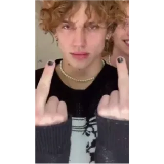 🖕 dedo corazón, gesto, ofensivo, joven, persona telegram sticker