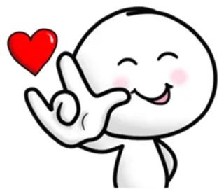 ❤️ amore, cuore, carino, personaggio, gesto della mano telegram sticker