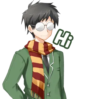 👋 Hi anime, personagem, olá, saudação, cachecol telegram sticker