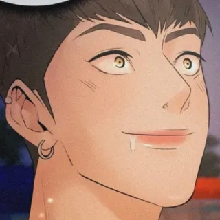 🐚 hombre, cara, dibujos animados, pendientes telegram sticker