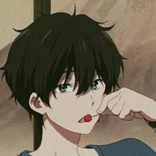 💙 Anime, Chłopak, Postać, Lizak telegram sticker