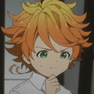 🤔 Emma The Promised Neverland Anime, Emma, The Promised Neverland, Postać, Manga, Kreskówka telegram sticker