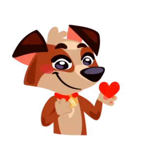 ❤️ anjing, hati, hewan, kartun, imut, cinta, stiker, hewan peliharaan telegram sticker