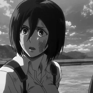 🗡 Mikasa Ackerman Attack on Titan Anime, Mangá, Ataque dos Titãs, Mikasa, Militar, Violência, Personagem telegram sticker