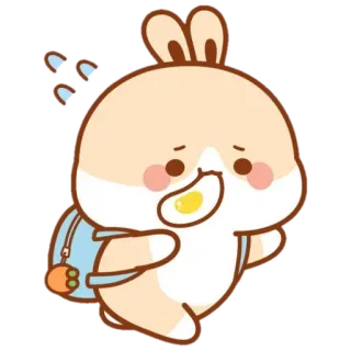 🍼 coelho, animal, desenho animado, fofo, coelhinho, mochila telegram sticker