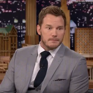 🐁 Chris Pratt Chris Pratt, aktor, selebriti, wawancara, talkshow telegram sticker