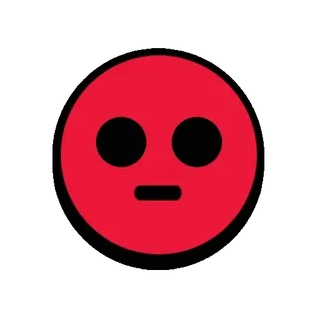 😡 rojo, emoji, cara, simple, inexpresivo whatsapp sticker