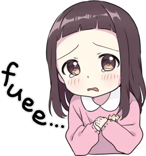 😢 fuee... Anime, weinen, traurig, kawaii, Aufkleber, Mädchen whatsapp sticker