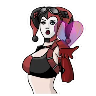 ❤️ Harley Quinn Harley Quinn, DC Comics, schurk, stripfiguur, fanart, sticker, cartoon telegram sticker