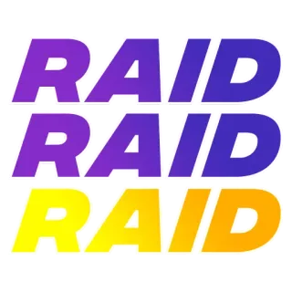⚔️ RAID RAID RAID Raid, Testo, Grassetto, Viola, Giallo, Grafica telegram sticker