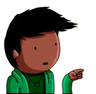 😶 Dibujo animado, Personaje, Señalando, Gesto, Ilustración whatsapp sticker